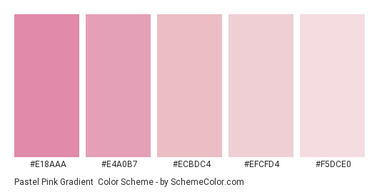 Pastel Pink Gradient Color Scheme » Monochromatic » SchemeColor.com